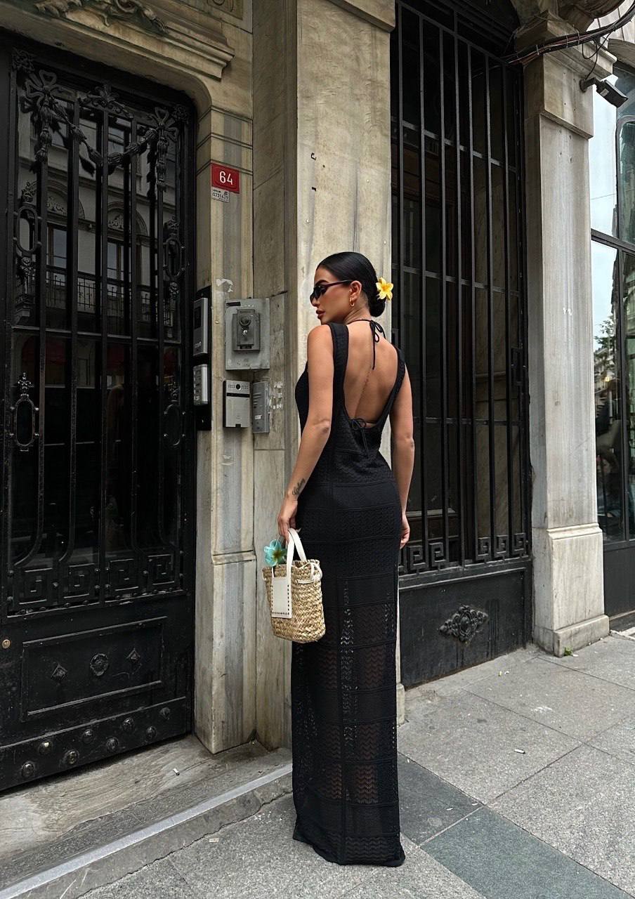 Rochie tricotată „Coastal Muse”