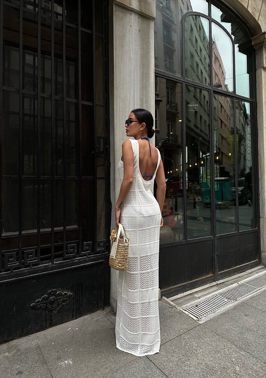 Rochie tricotată „Coastal Muse”